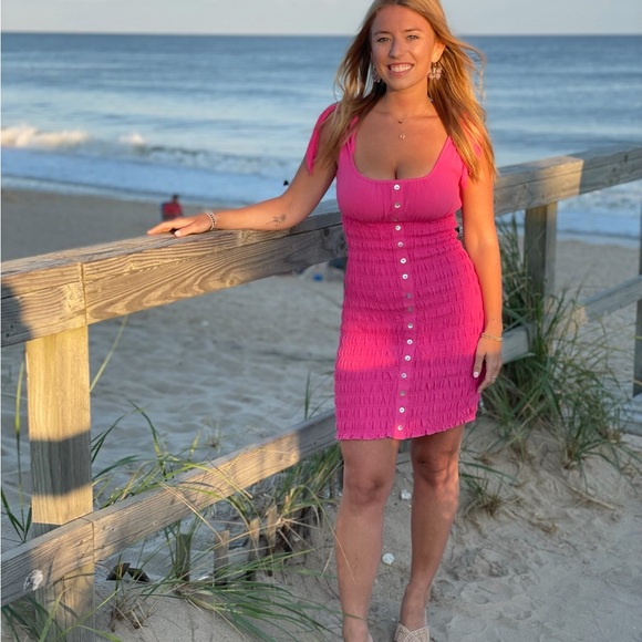 Pink Button-Front Dress - Picture 3 of 3